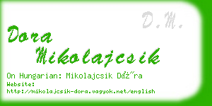 dora mikolajcsik business card